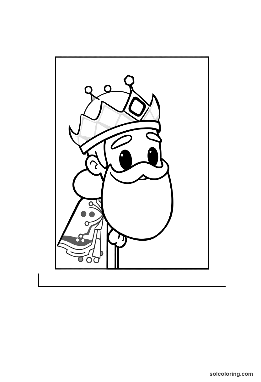 Chibi King Shahzaman watching from his window coloring page, free printable chibi style