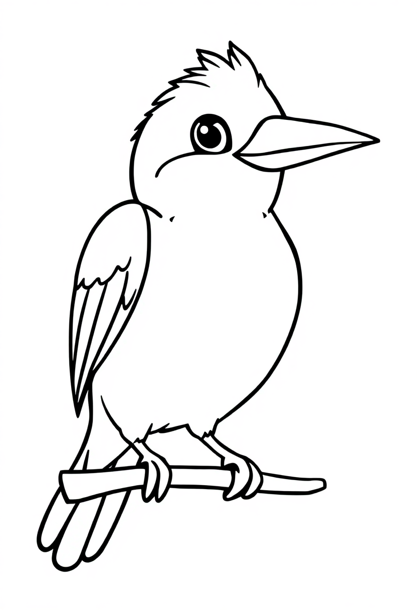 Kingfisher parrot coloring page, free printable