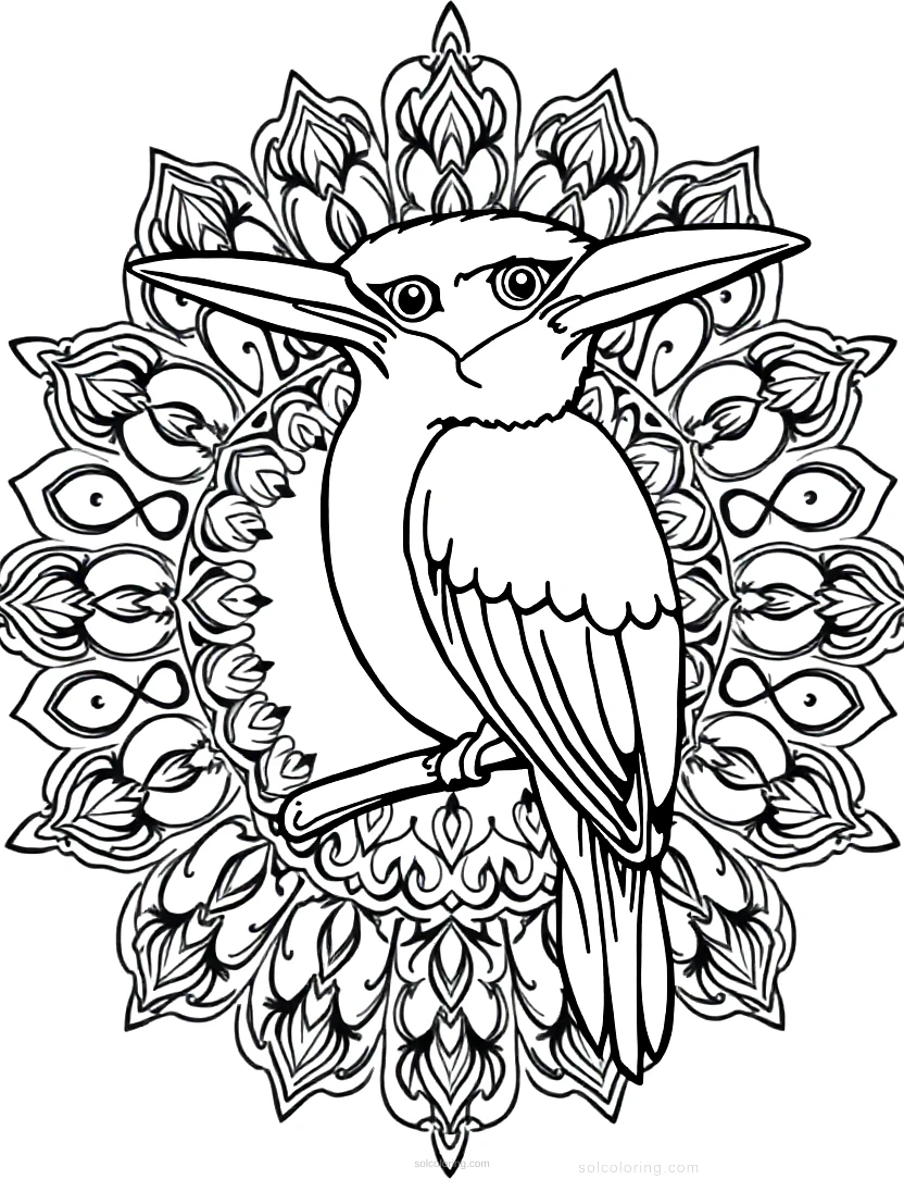 Kingfisher Parrot coloring page for kids