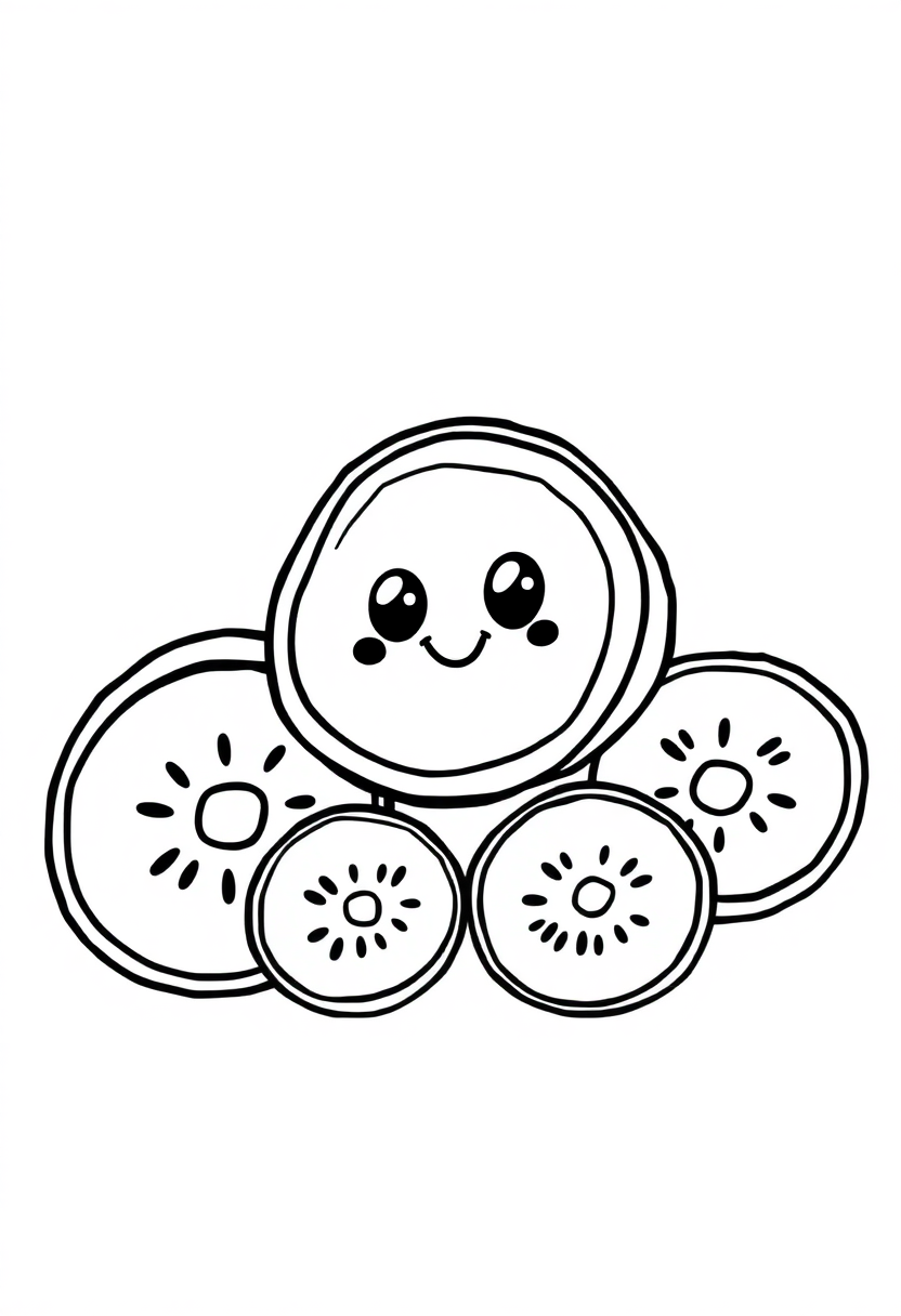 Kiwi Slices coloring page, free printable