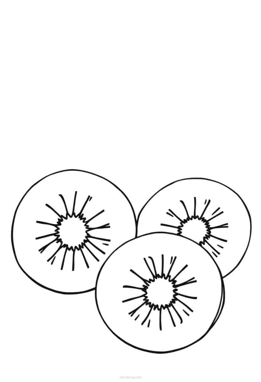 Kiwi Slices coloring page for kids