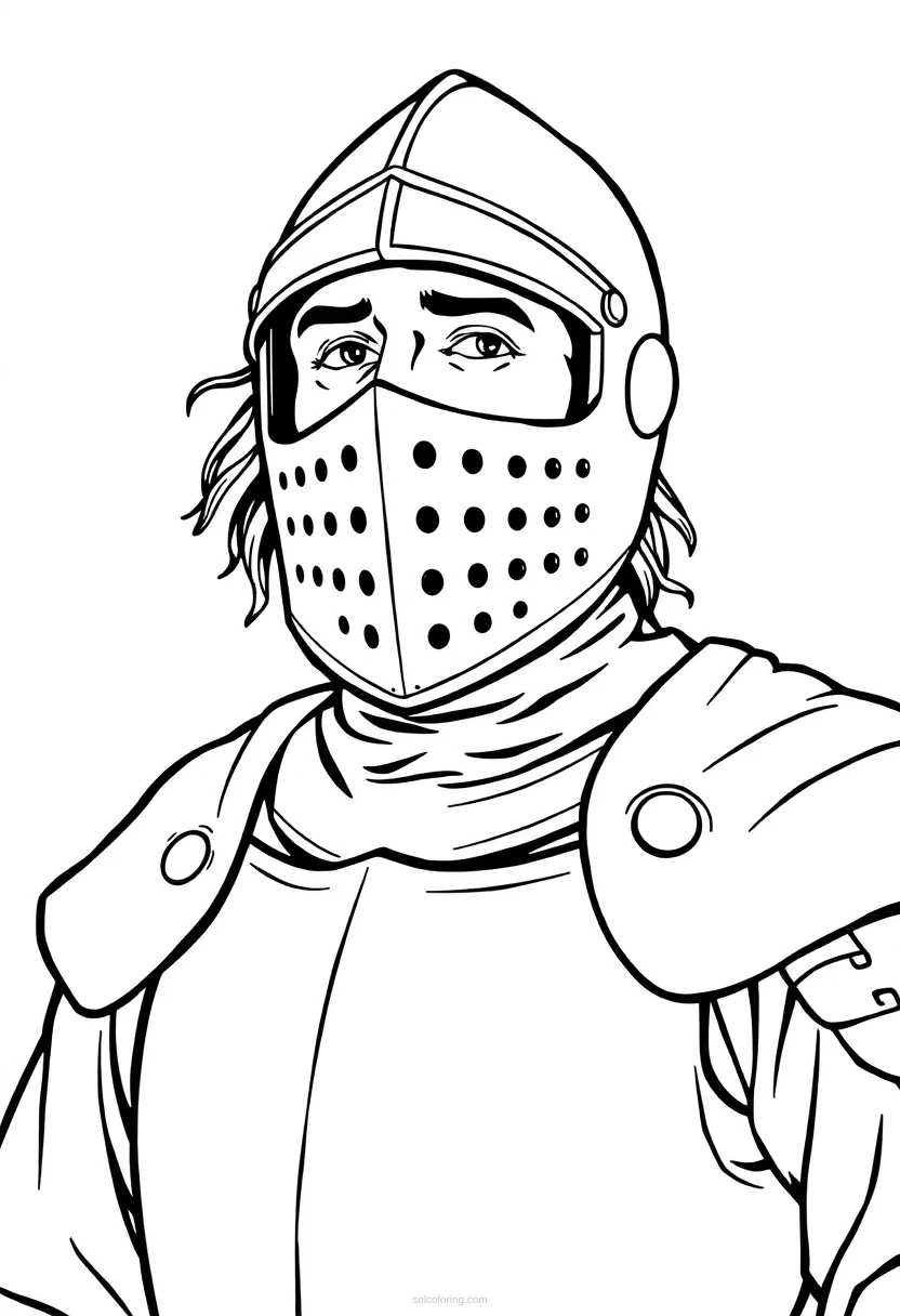 Knight coloring page for kids