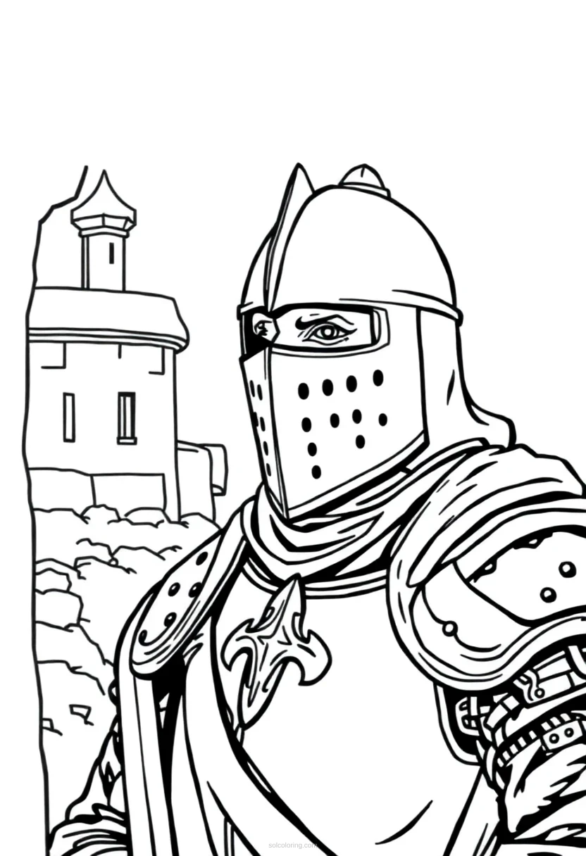 Knight coloring page for kids