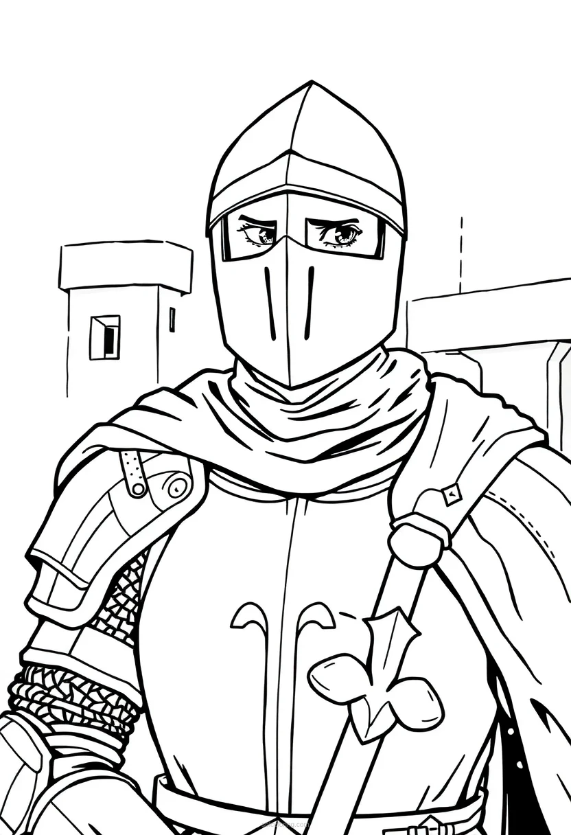 Knight coloring page for kids