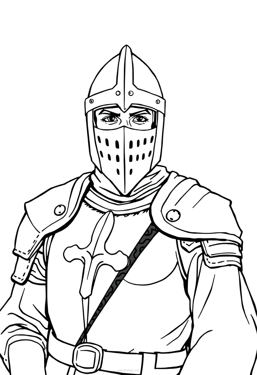 Knight coloring page for kids