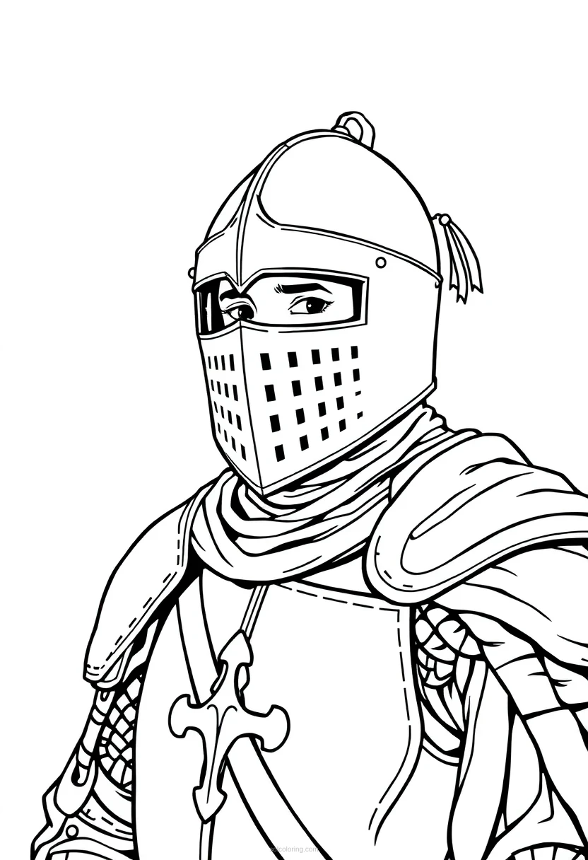 Knight coloring page for kids