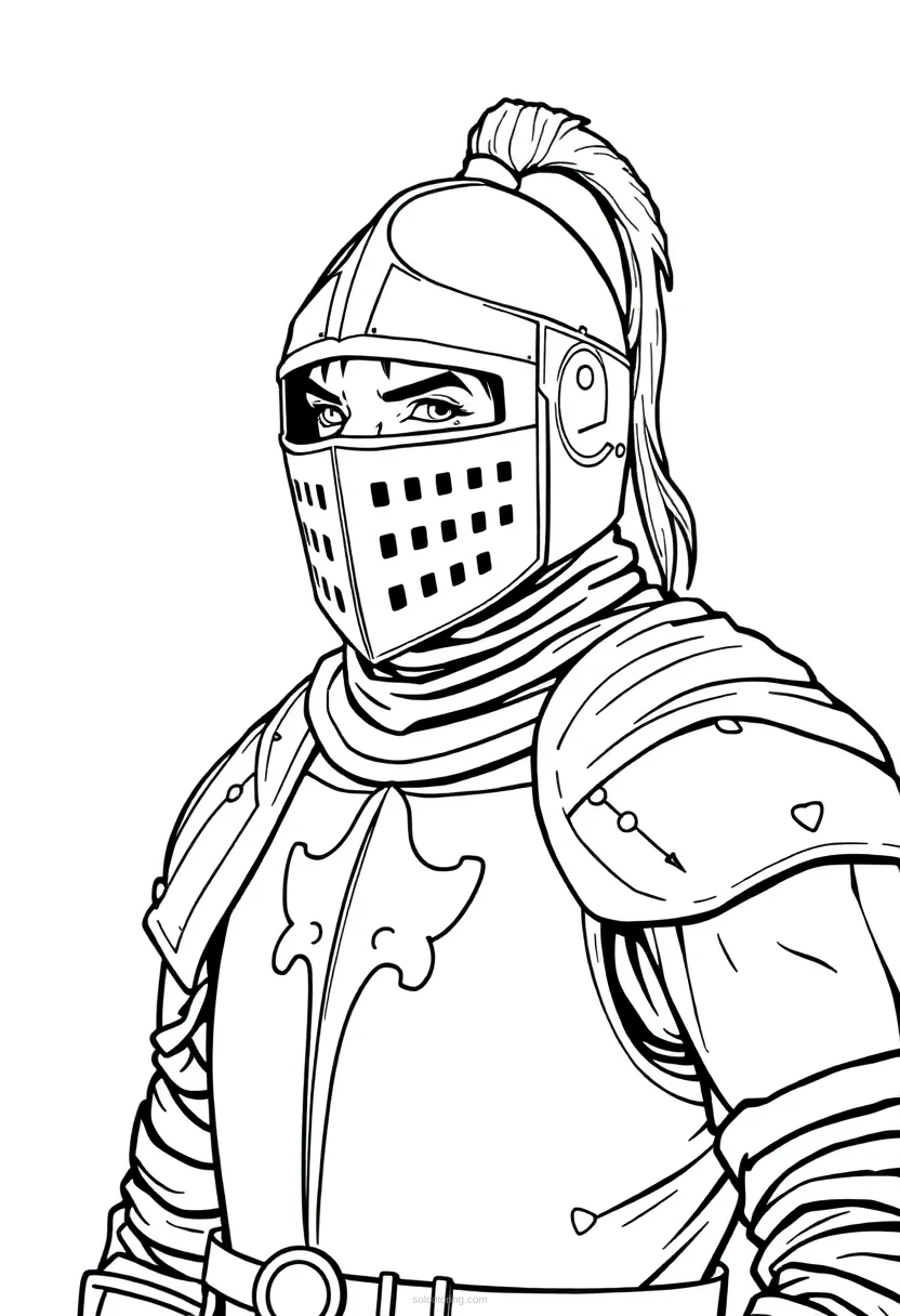 Knight coloring page for kids