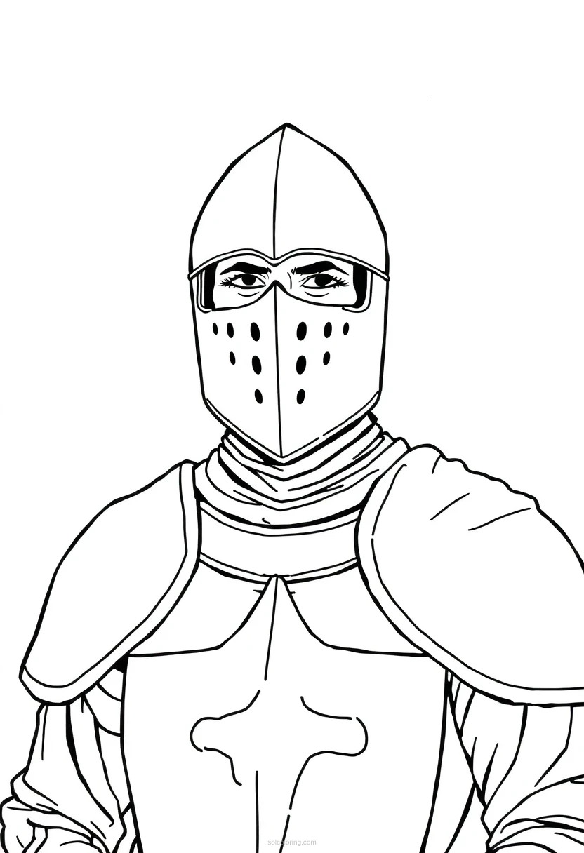 Knight coloring page for kids