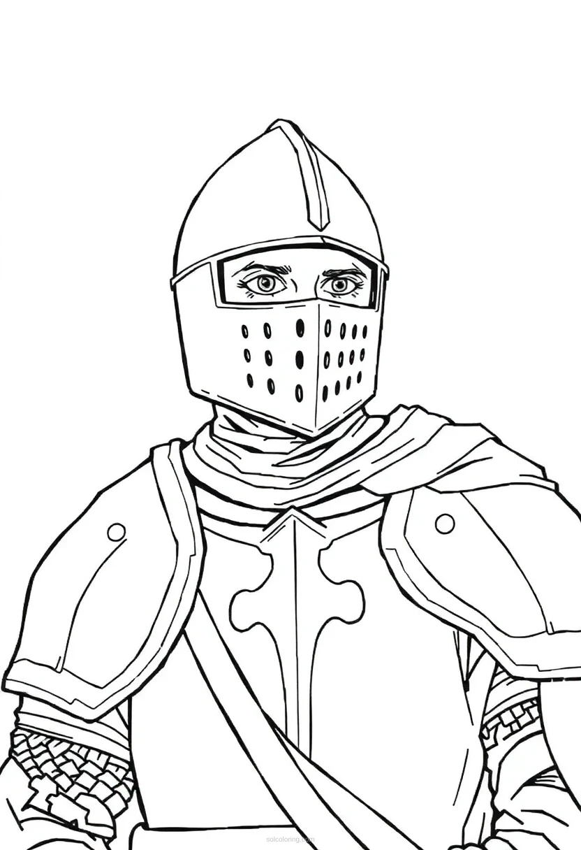 Knight coloring page for kids