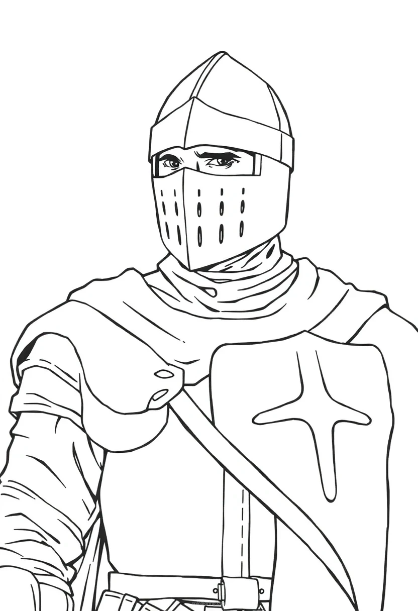 Knight coloring page for kids