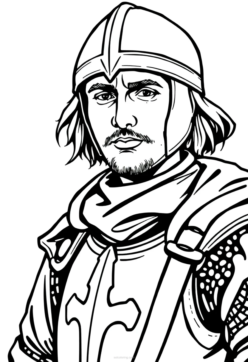 Knight coloring page for kids