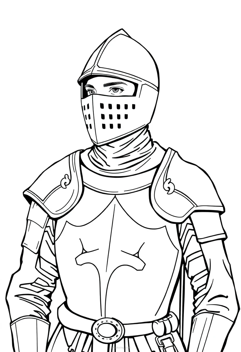 Knight coloring page for kids