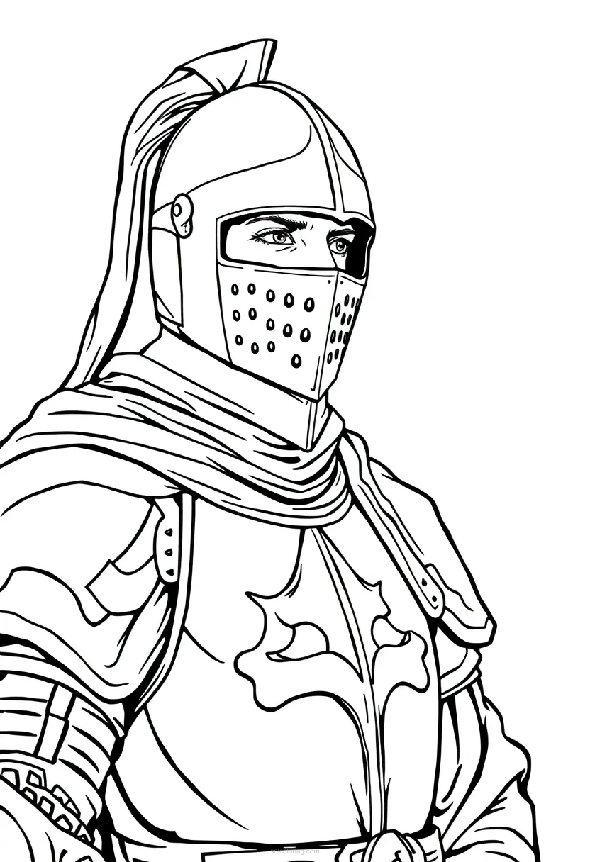 Knight coloring page for kids
