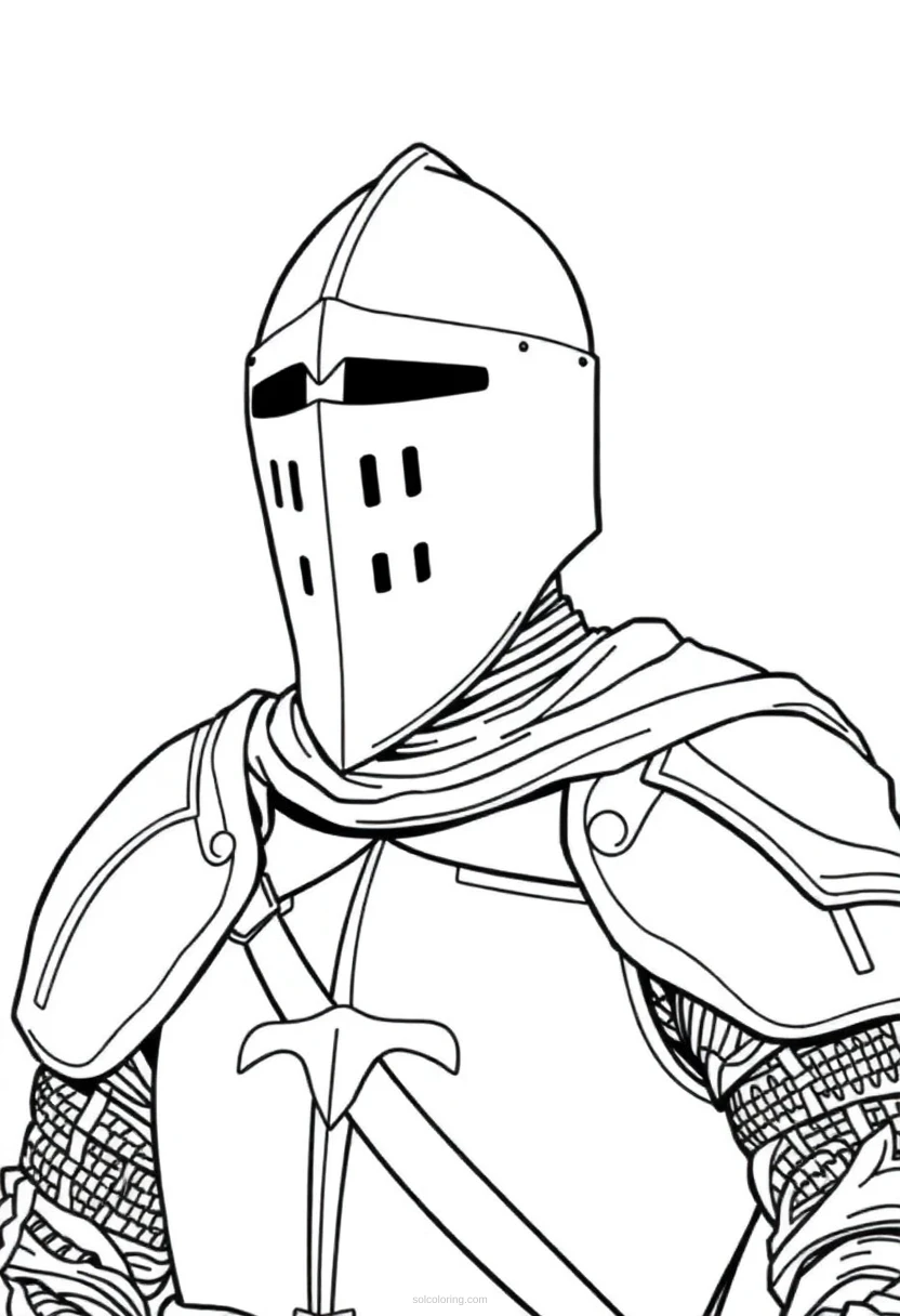 Knight coloring page for kids