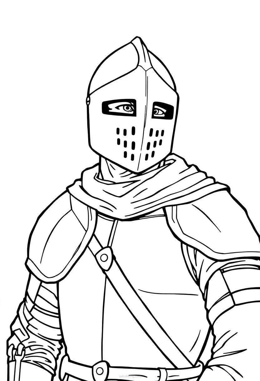 Knight coloring page for kids