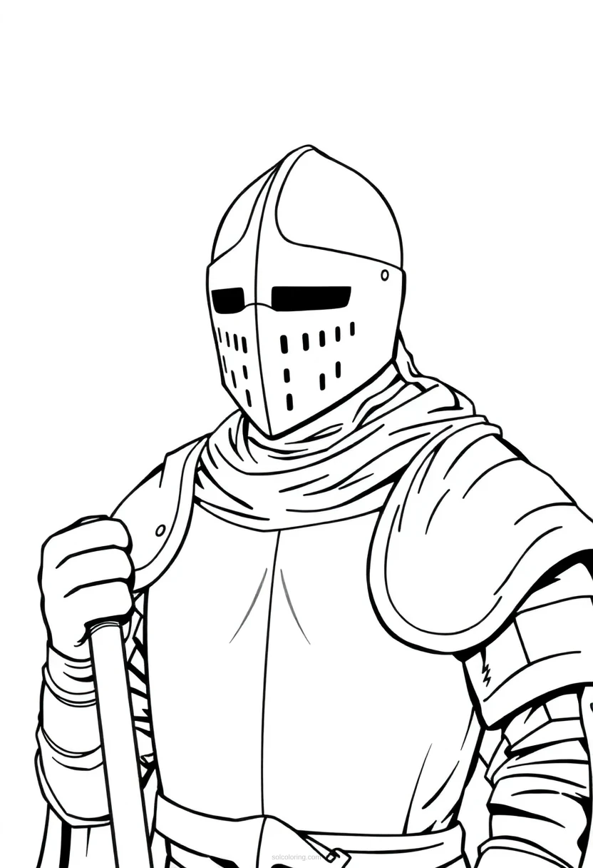 Knight coloring page for kids