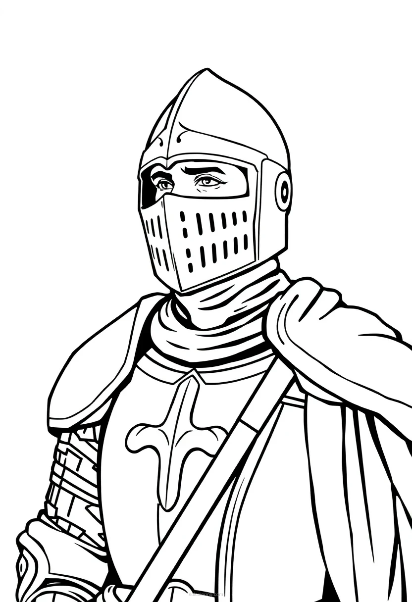 Knight coloring page for kids