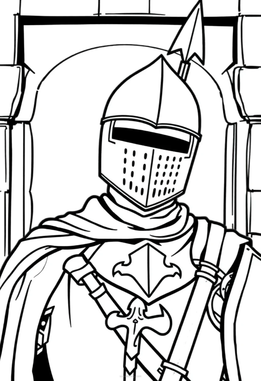 Knight coloring page for kids