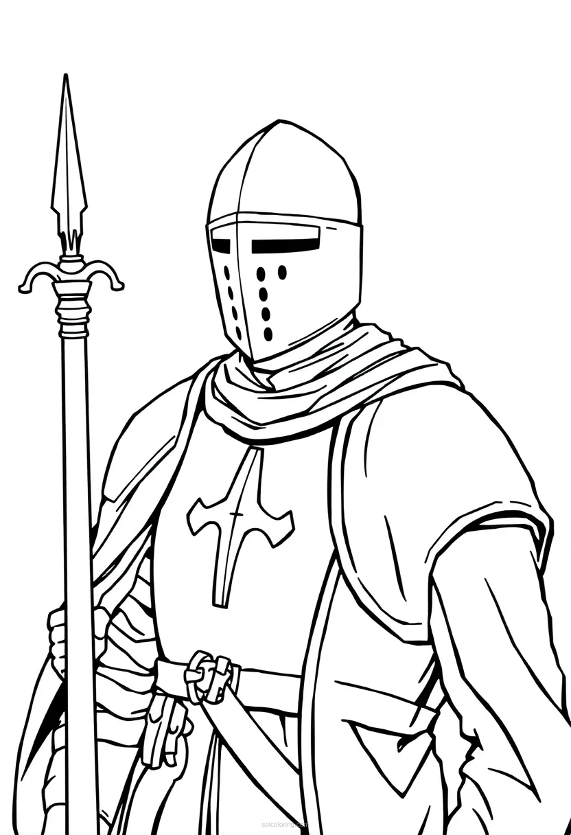Knight coloring page for kids
