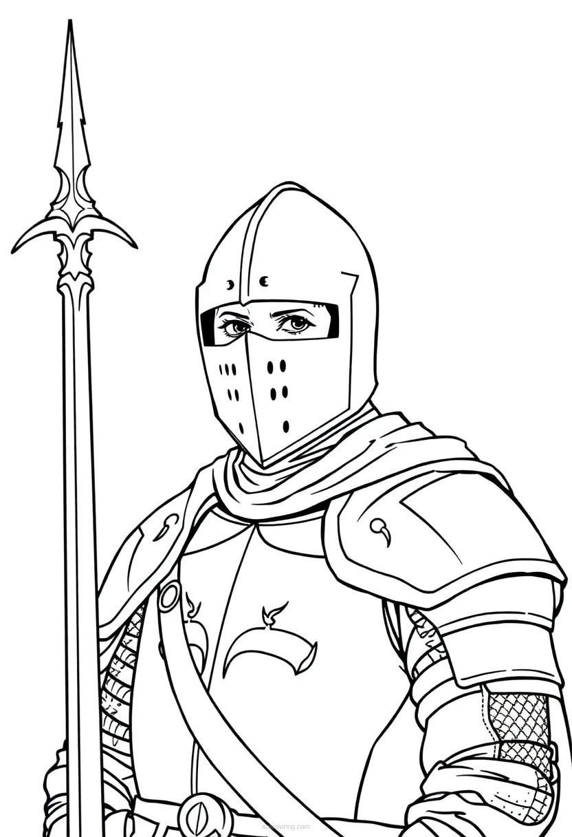 Knight coloring page for kids