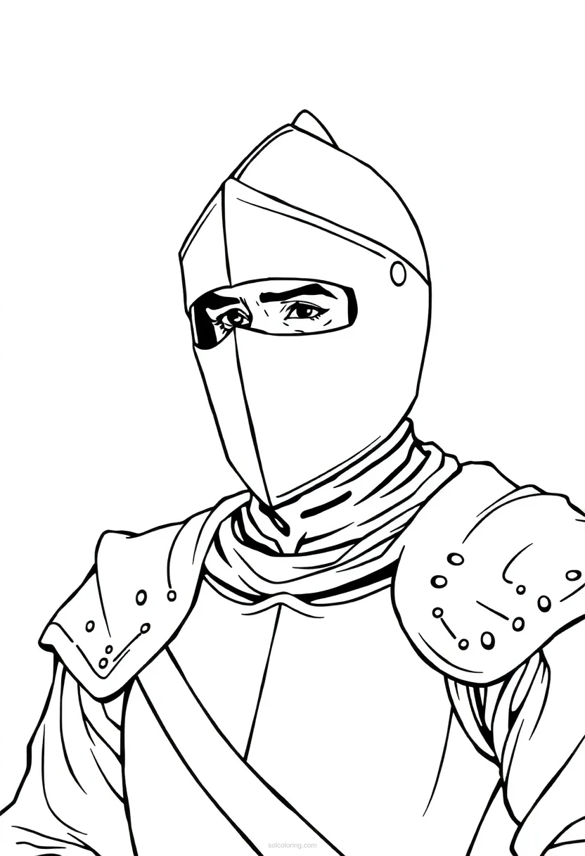 Knight coloring page for kids