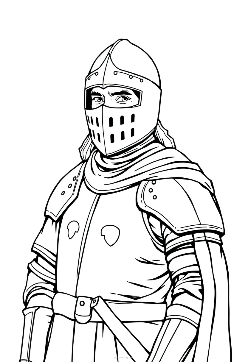 Knight coloring page for kids