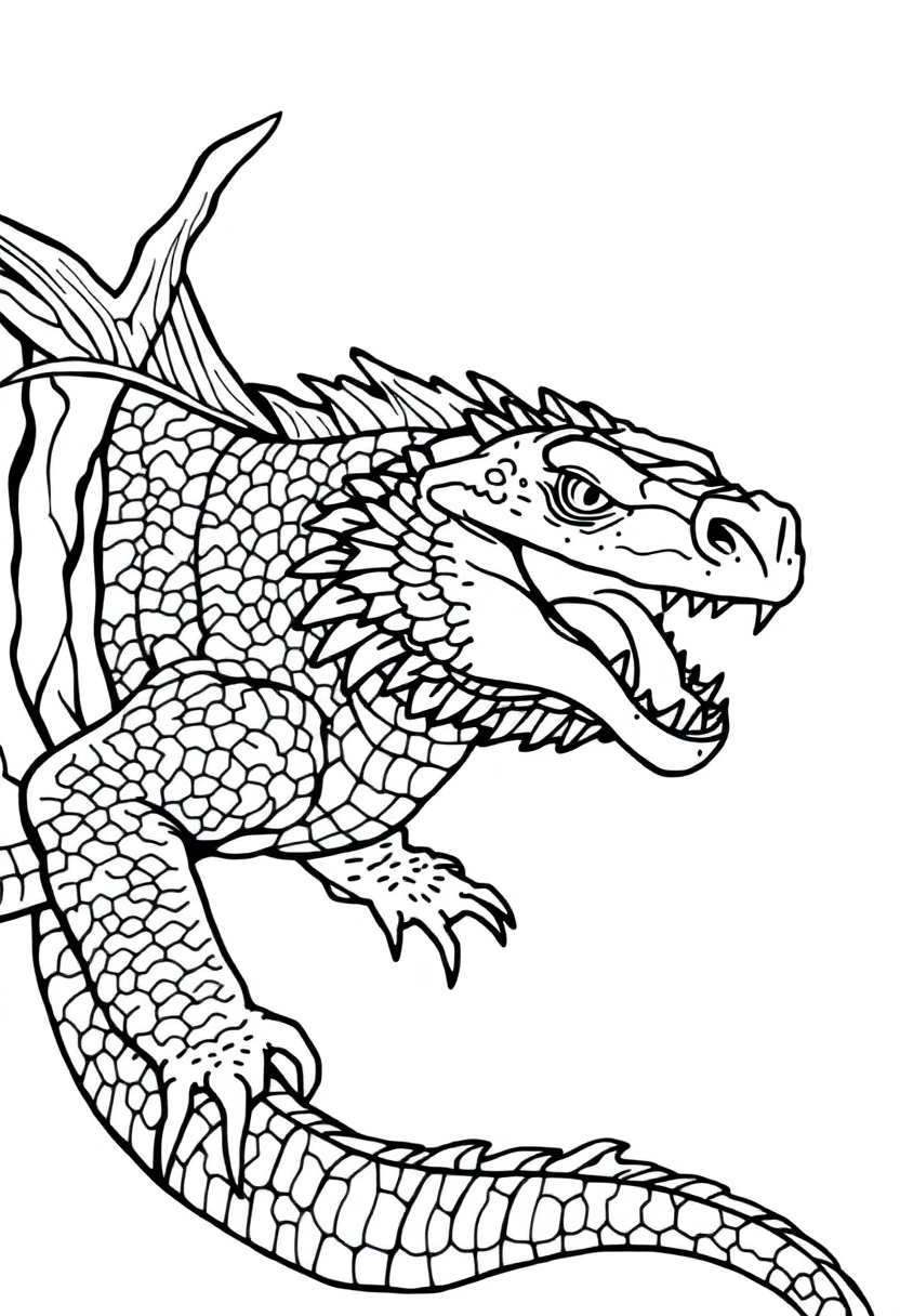 Komodo Dragon coloring page, free printable