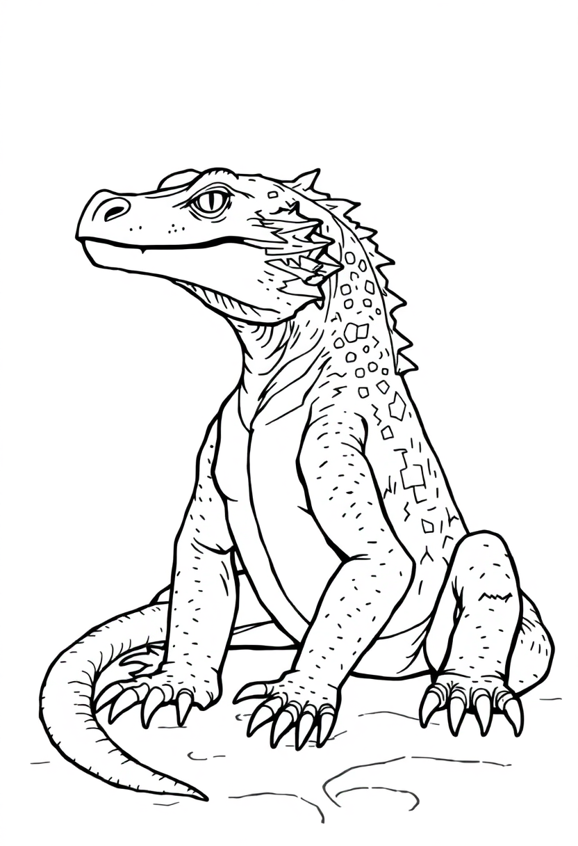 Komodo Dragon coloring page, free printable