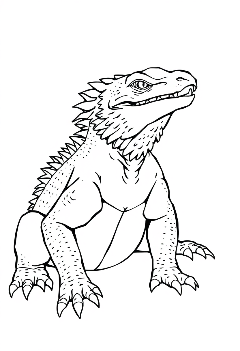 Komodo Dragon coloring page, free printable