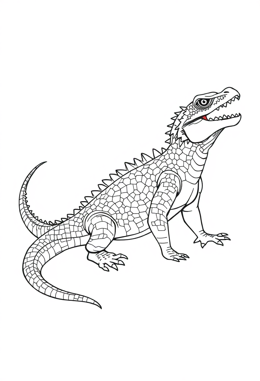 Komodo Dragon coloring page, free printable