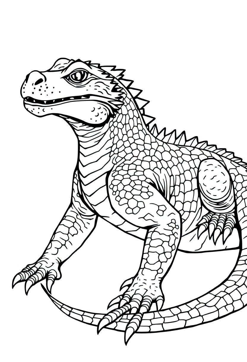 Komodo Dragon coloring page, free printable