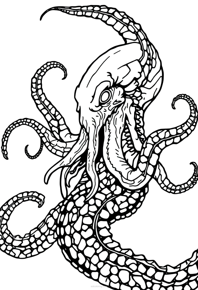 Kraken coloring page for kids