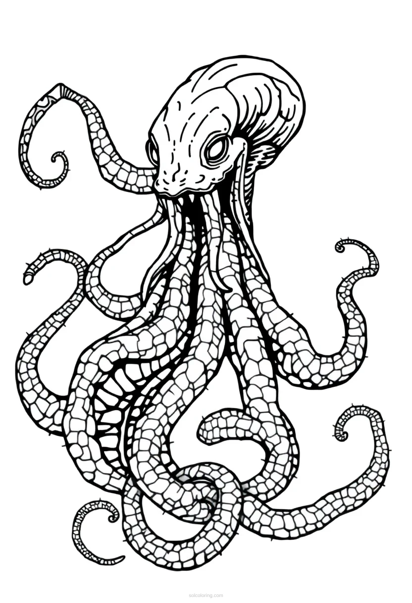 Kraken coloring page for kids
