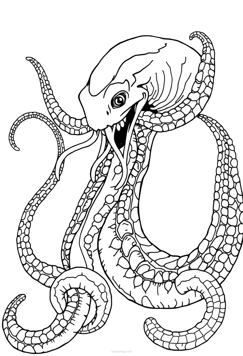 Kraken coloring page for kids