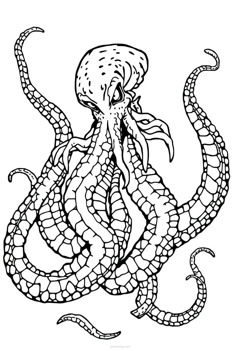 Kraken coloring page for kids