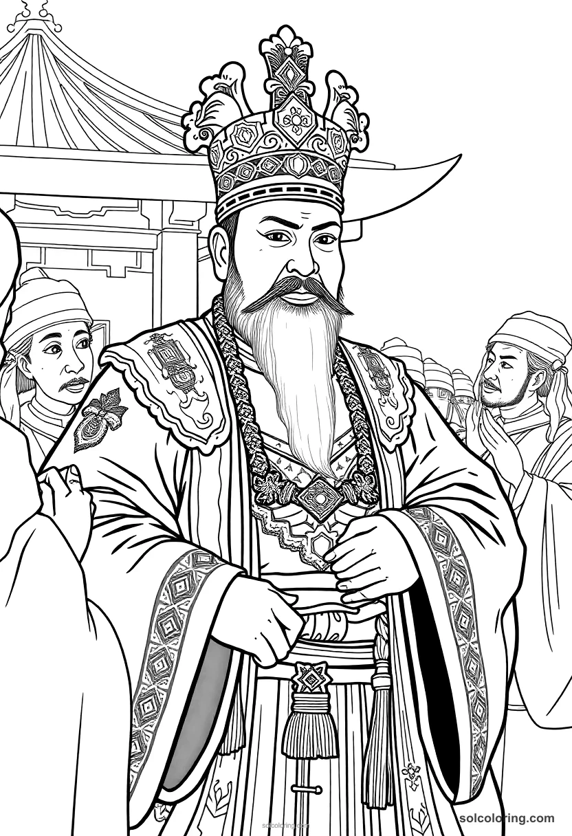 Kublai Khan Receiving Ambassadors coloring pages