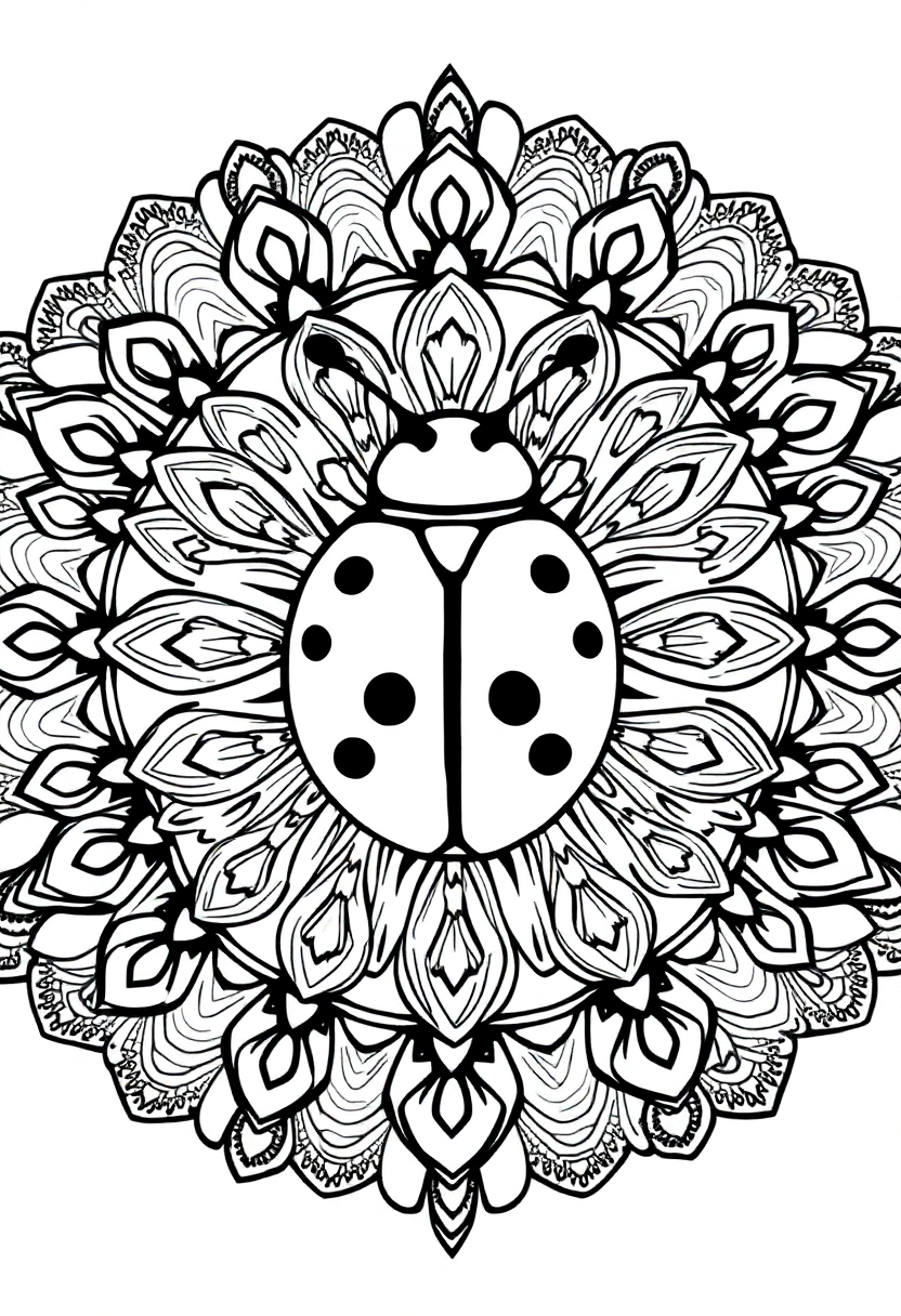 Ladybug coloring page, free printable