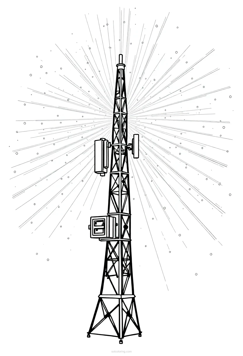 Laser Communication Array coloring page for kids