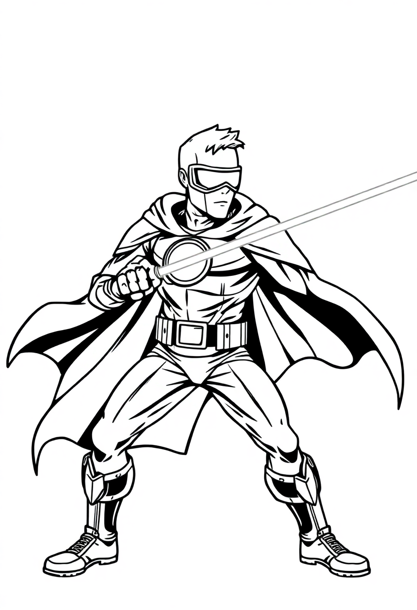 Laser Vision Hero coloring page, free printable