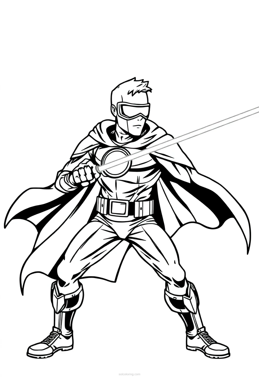 Laser Vision Hero coloring page for kids