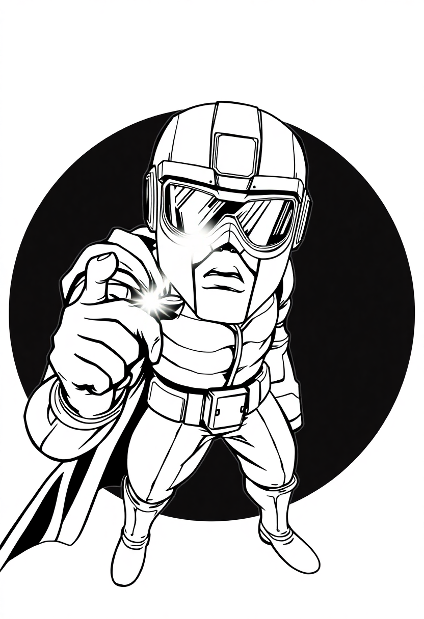 Laser Vision Hero coloring page, free printable