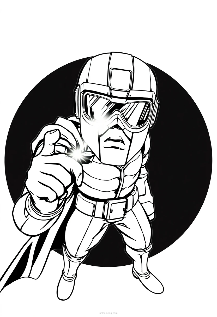 Laser Vision Hero coloring page for kids
