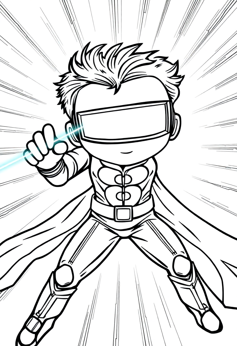 Laser Vision Hero coloring page, free printable