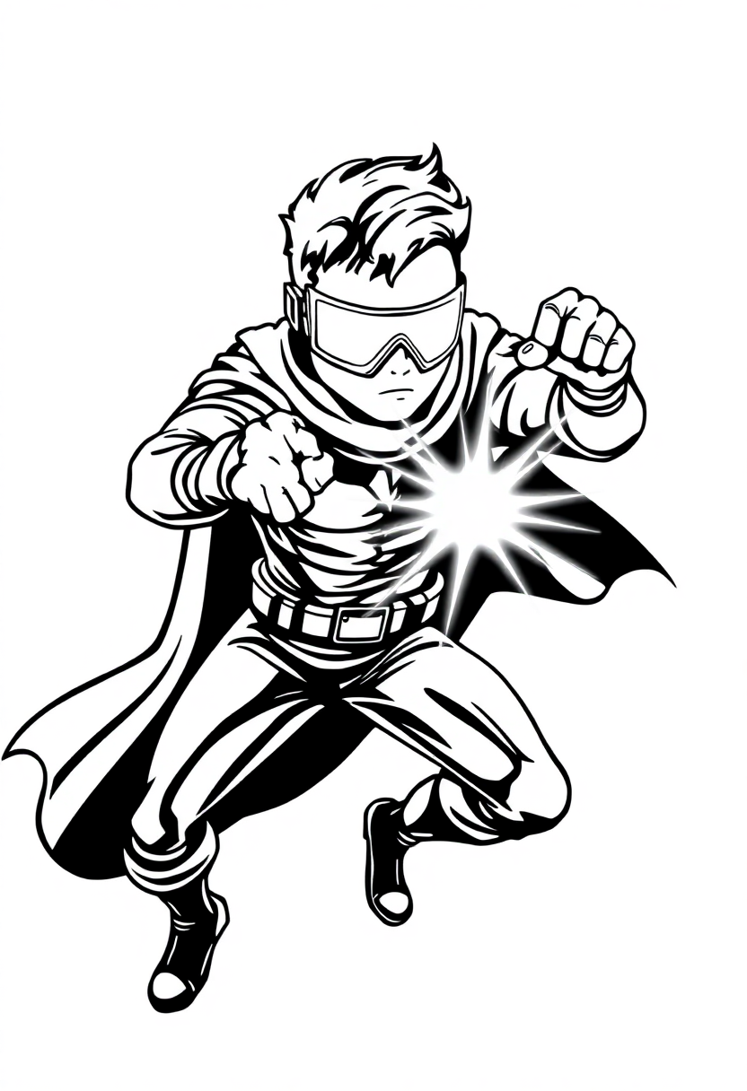 Laser Vision Hero coloring pages