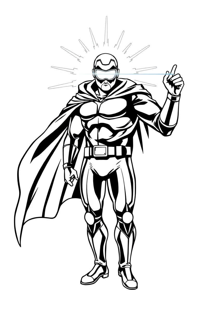 Laser Vision Hero coloring page, free printable