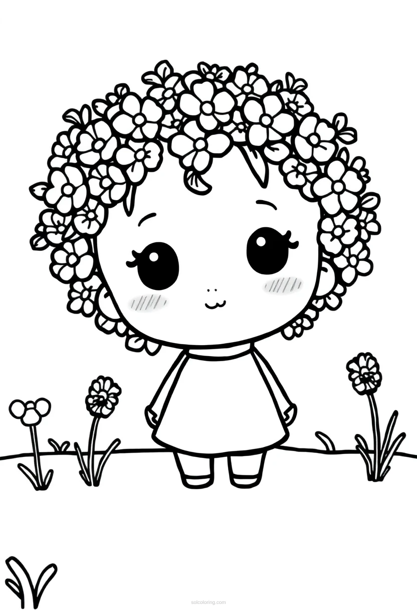 Lavender Field coloring page for kids