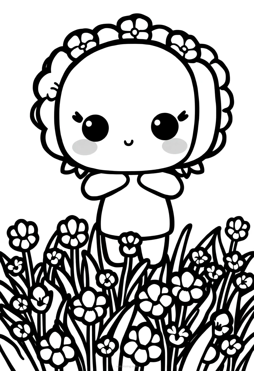 Lavender Field coloring page for kids