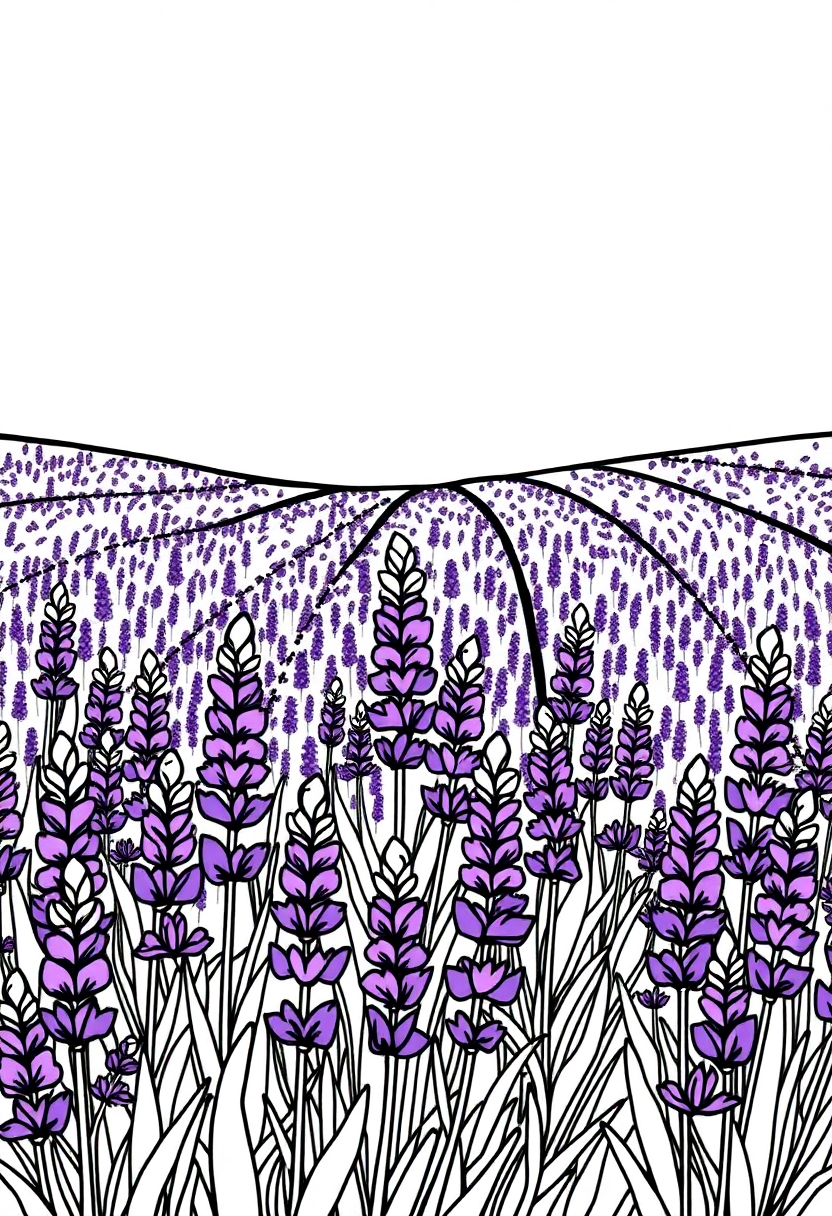 Lavender Field coloring pages