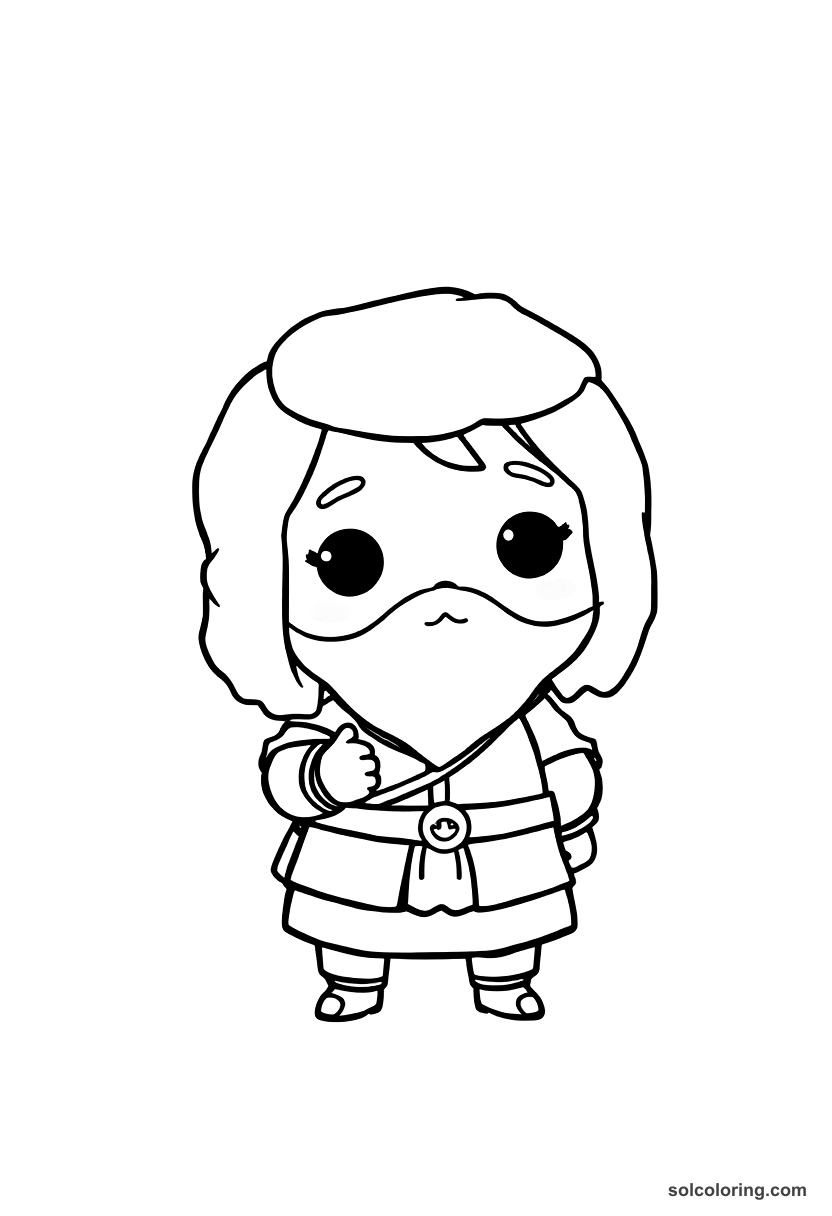 Chibi Leif Erikson Landing in Vinland coloring page, free printable chibi style