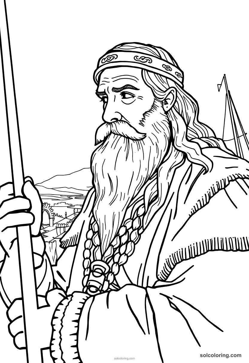 Leif Erikson Landing in Vinland detailed coloring page for kids